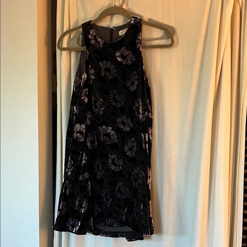 LOFT Black Floral Dress